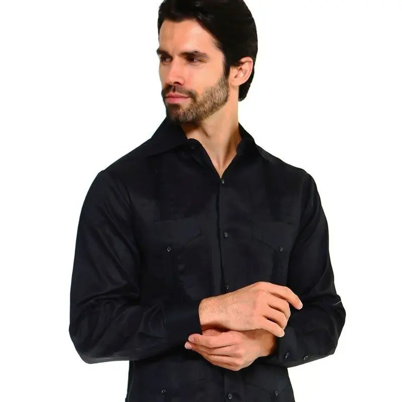 Gio Collection Guayabera Long Sleeve Shirt